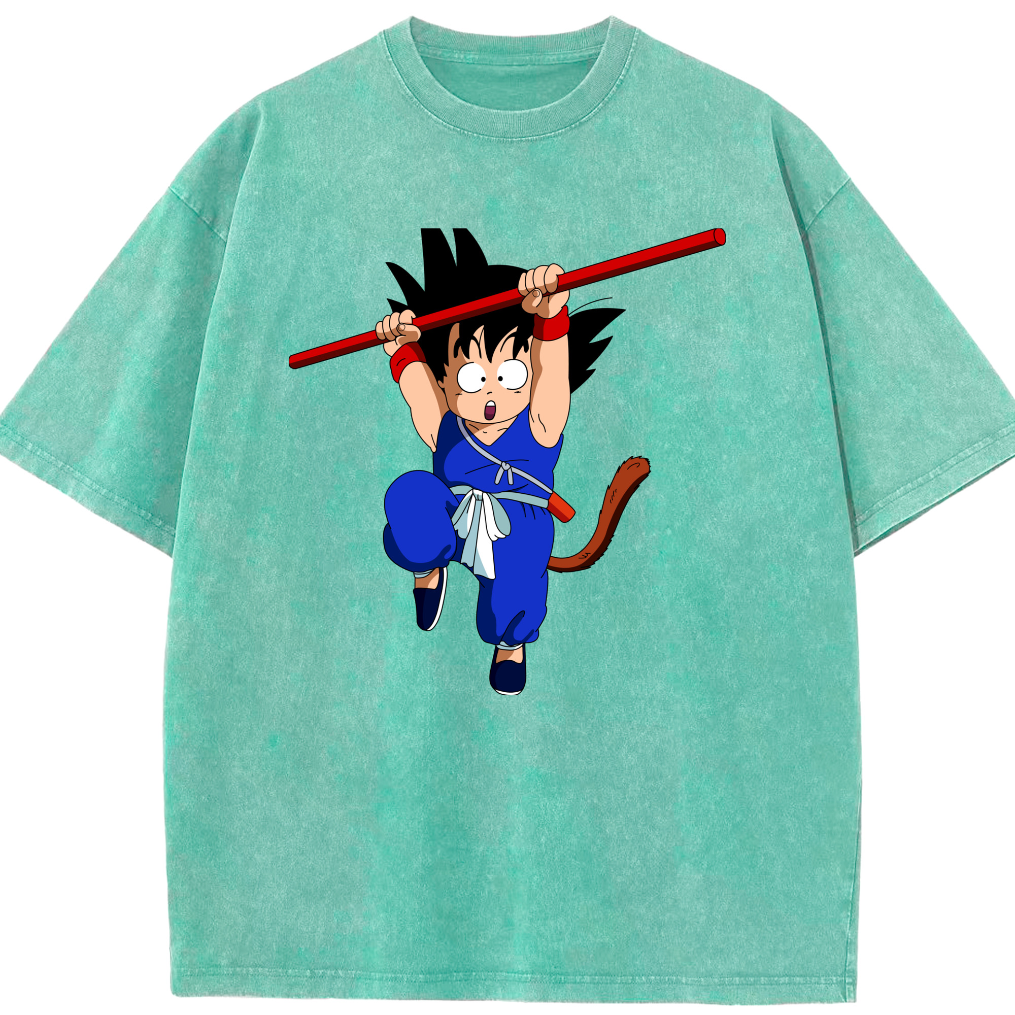 （画像用） ドラゴンボール 孫悟空（そん ごくう）Son Goku カカロット DRAGON BALL Kakarotto 綿100% ヴィンテージ風 半袖Tシャツ（フロントプリント）